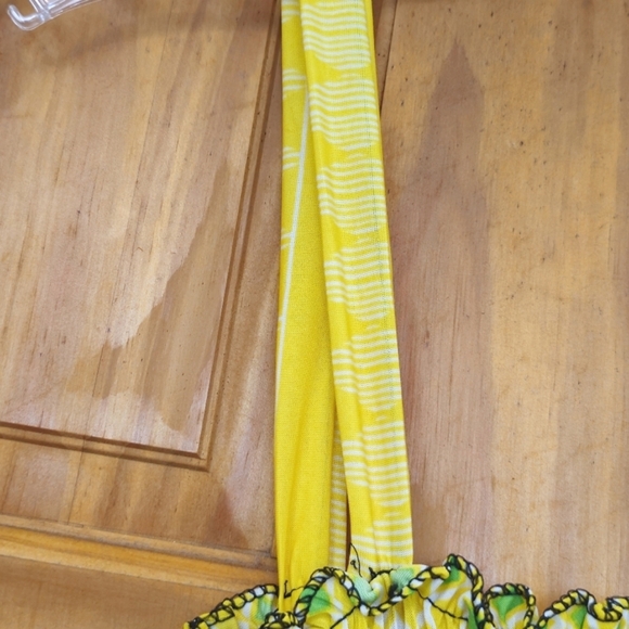 NWT Romantic Sini Women's Yellow Pattern Sleeveless Stretchy Tube Sundress - Picture 4 of 9